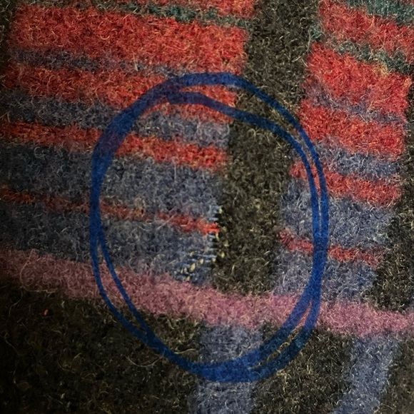 Vintage LL Bean 80s Aztec pattern Wool Trench coat - Picture 9 of 10